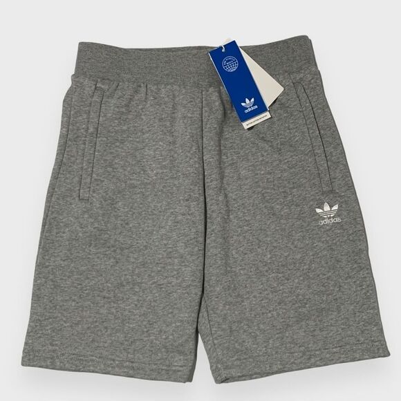 adidas Other - Adidas Fleece Shorts Grey Athletic Sweatshorts Zip Pocket Drawstring Boys Medium